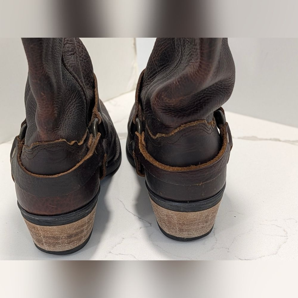 Source Unknown Brown Leather Combat Moto Boots - Picture 11 of 15